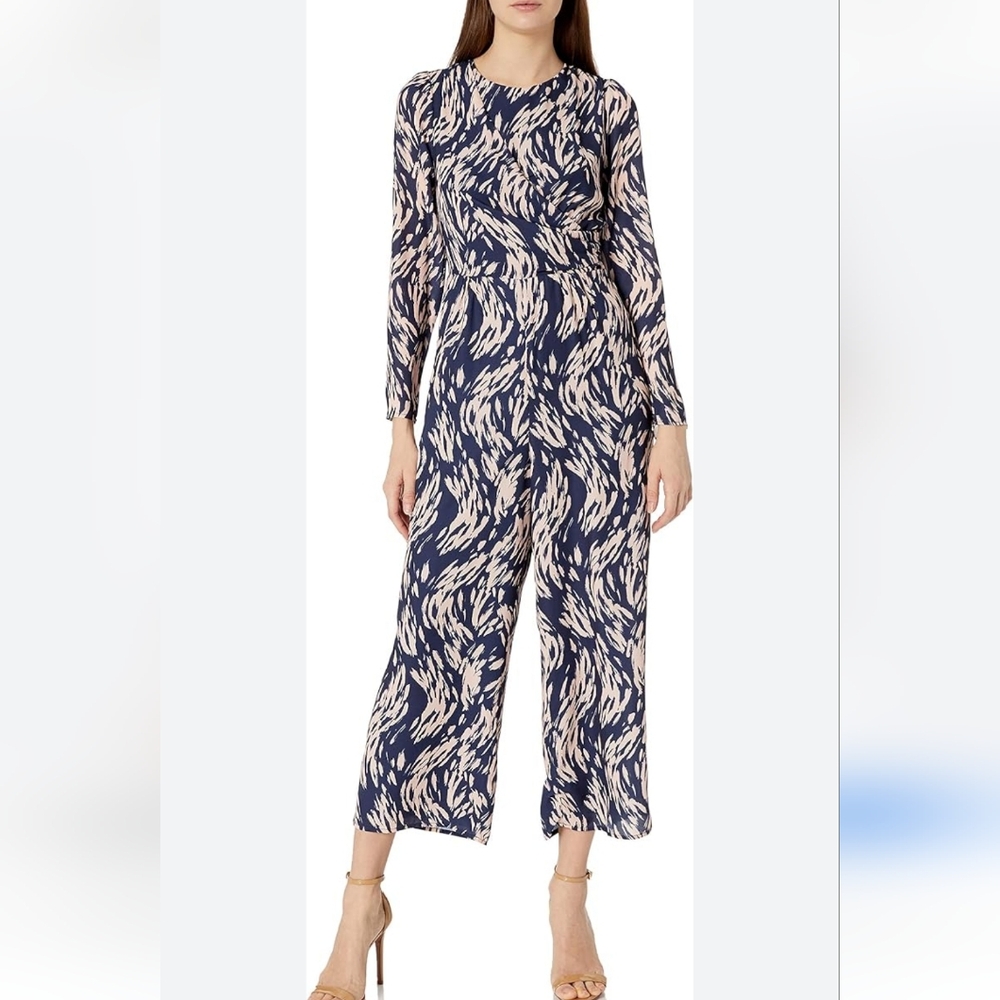 Ali & Jay Elegant Navy and Pink Jumpsuit. Medium.